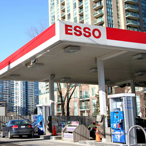 Gas station canopy and fuel pumps for a petroleum contracting project